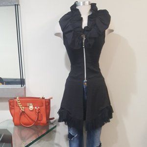 💥STUNNING💥Vintage Ruffled Collar Self Tie Dress Top